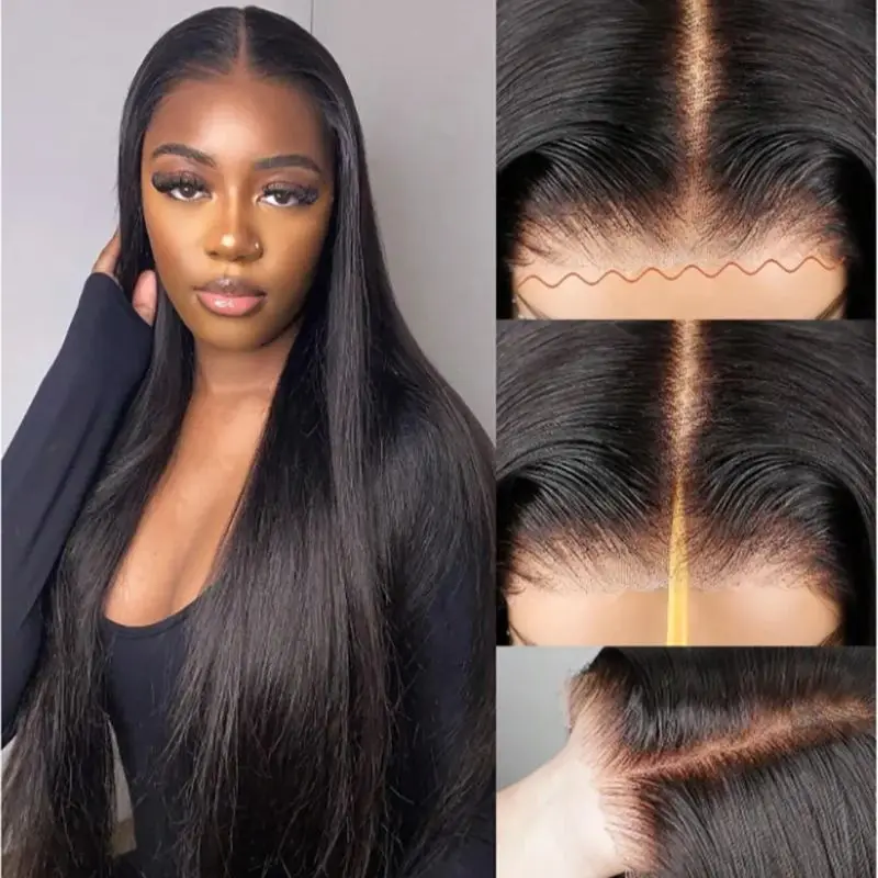 HD Lace Frontal Wigs 6x4 Glueless Wigs Human Hair 220% Lace Frontal Wigs Ready to Wear Human Hair Lace Wigs For Women