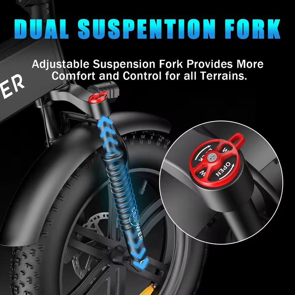 Deepower 접이식 전기 자전거 1000W - 접힌 모습