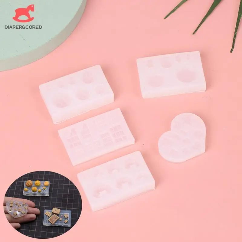 1pc Dollhouse Miniature Chocolate Cookie Clay Dessert Molds Dolls DIY Cream Biscuit Silicone Mold For Kids Toy