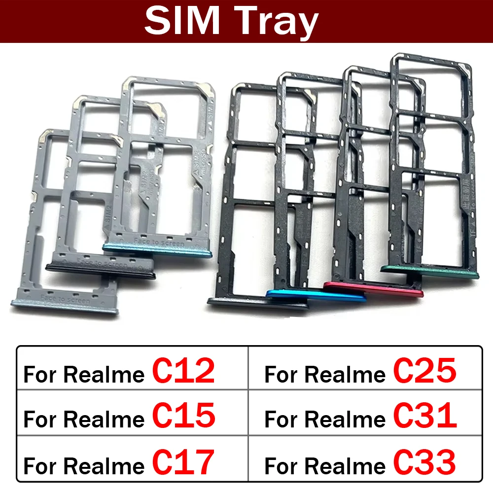 

Держатель лотка для SIM-карты, адаптер, аксессуары для OPPO Realme C15 C31 C33 C25 C17 C12