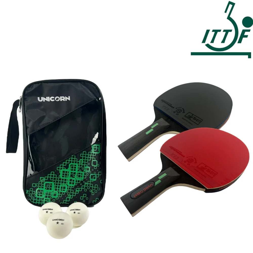 4 Star Table Tennis Paddle ITTF Approved Rackets with balls Quality Professional Pimples-in Rubber Blade Ping Pong Bats with bag