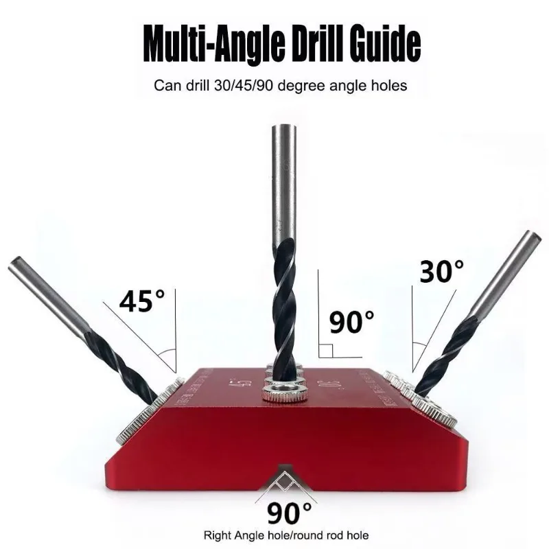 Multi-Angle Oblique Hole Vertical Woodworking Punch 30 °/45 °/90 ° Guide Fixture DIY Tool