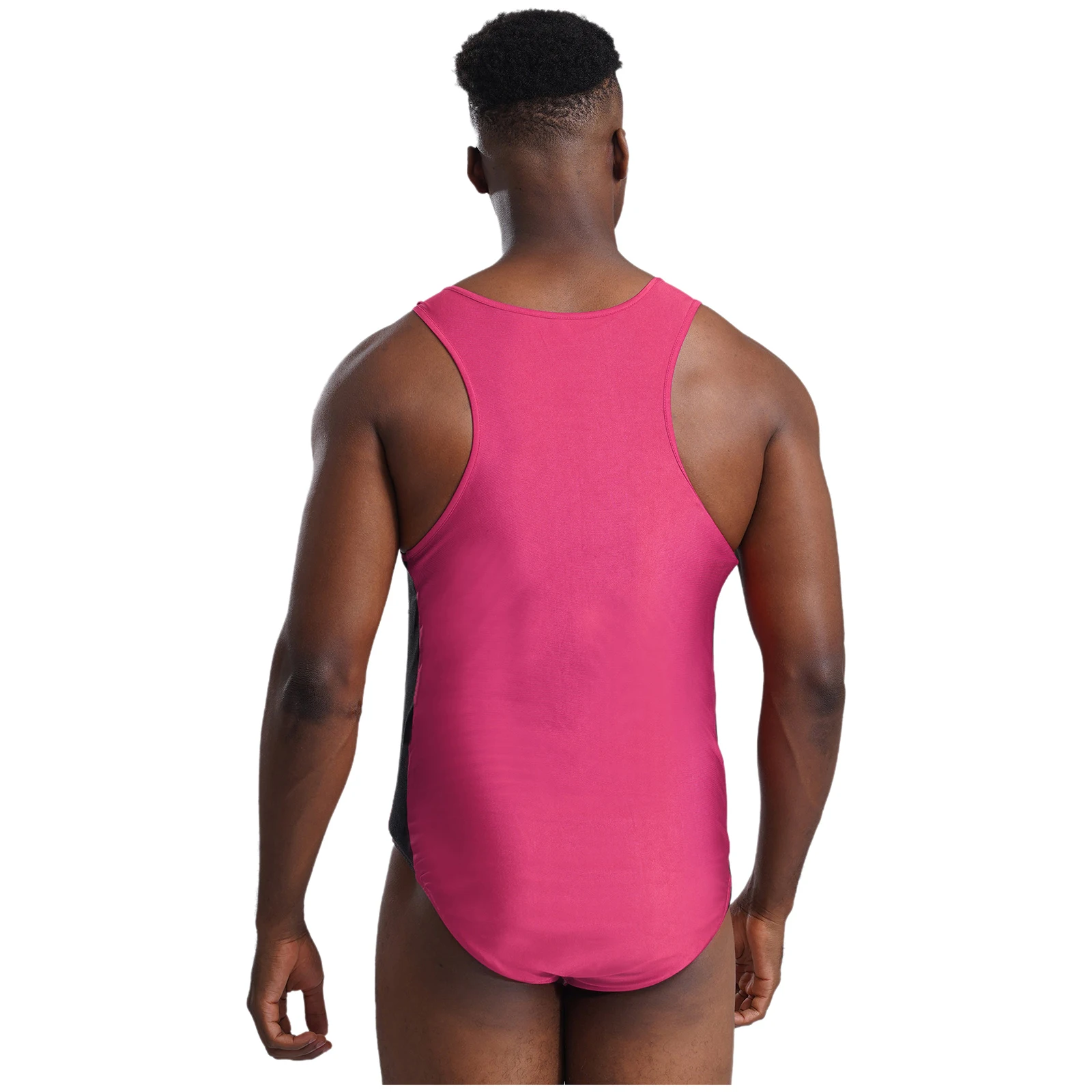 Mens Sleeveless Bodybuilding Leotard Jumping Wrestling Singlet Shapewear Jockstrap Bodysuit for Gymnastic Fitness Costumes