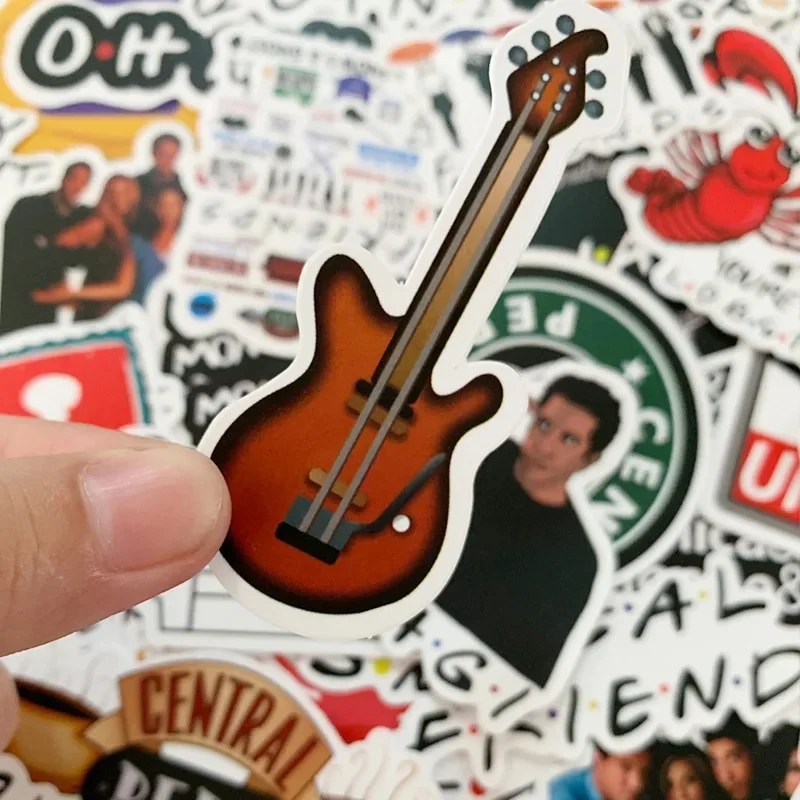 50 buah teman acara TV stiker kartun mobil sepeda perjalanan bagasi ponsel gitar Laptop tahan air DIY stiker lucu mainan klasik