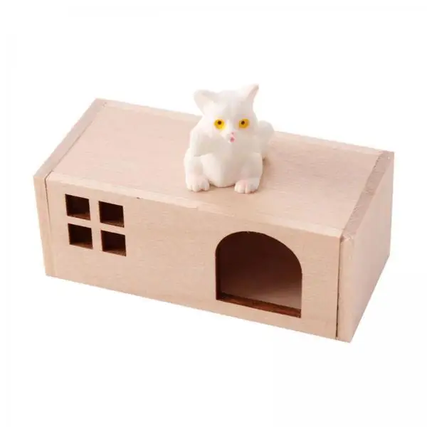 Dolls Houses Miniature Furniture Wood Pet House Model Toy for 1 12 Scene Props Holiday Tabletop Decor