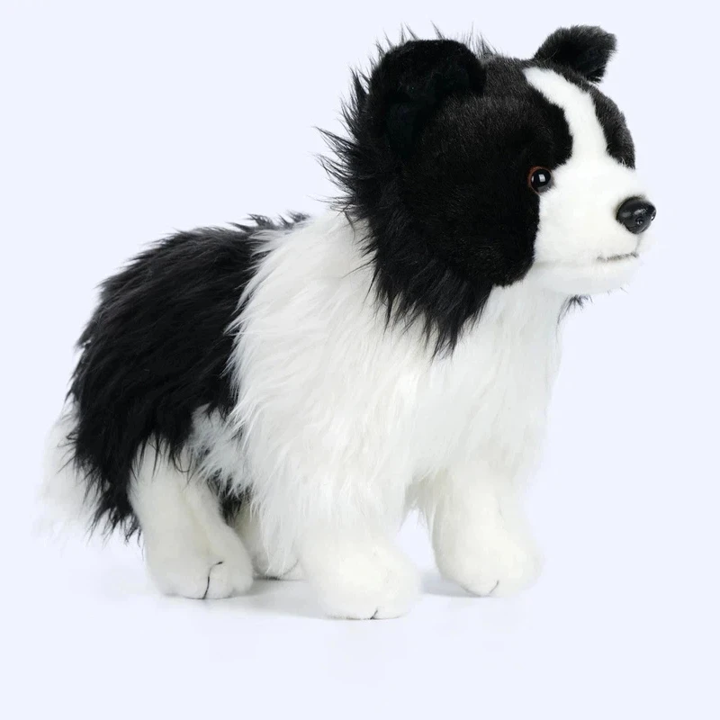 Realistic Border Collie Plush Toy Vertical Simulation Animal Model Plush Doll Home Decoration Series Gift Simulation Dog Cute