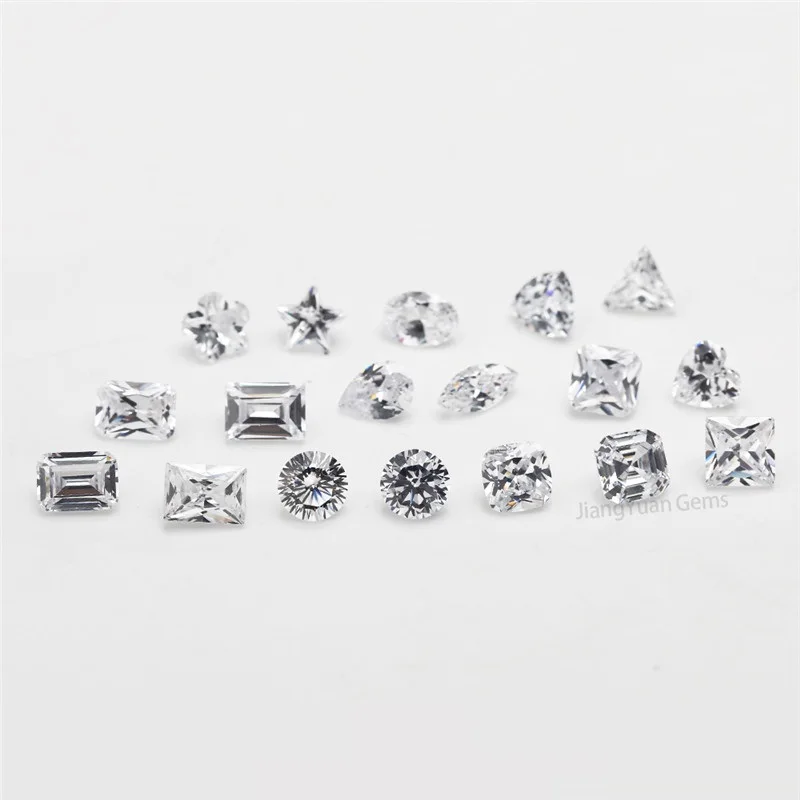 18 Different Shape Loose Zircon 5A White Cubic Zircoia Stone Set CZ About 6mm