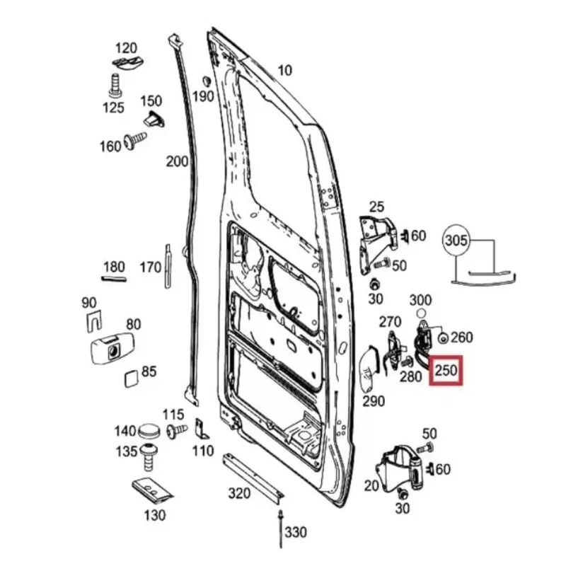 Black Car Rear Door Check Strap Bracket Guide For Mercedes For Vito W639 OEM 6397600628 A6397600628 Car Accessories New 4