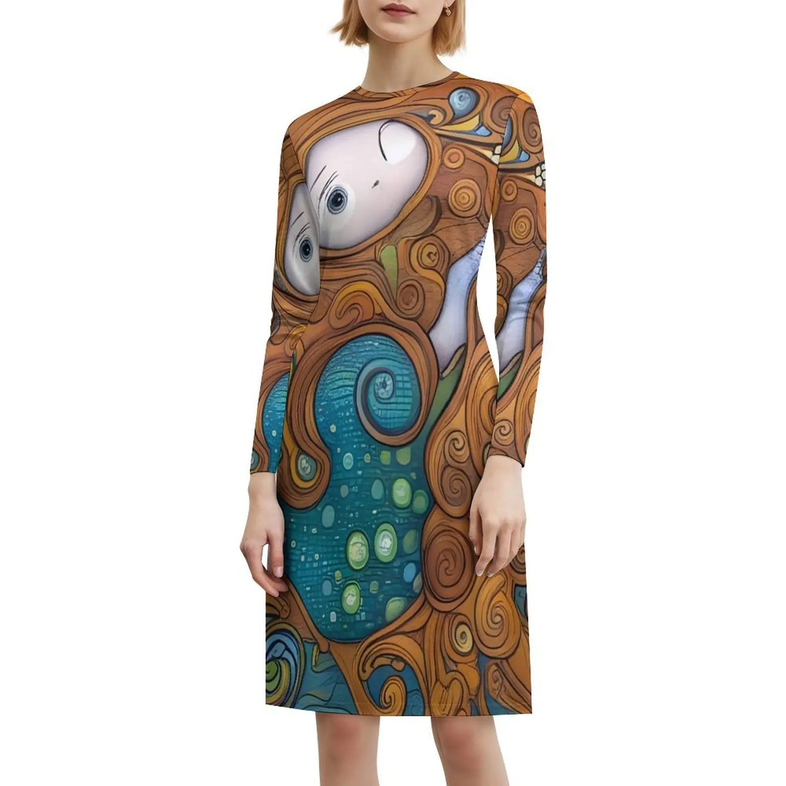 فستان حورية البحر بوهيمي بدون أكمام متعدد الطباعة لقضاء العطلات على الشاطئ فستان حورية البحر ملابس نسائية شعبية #6