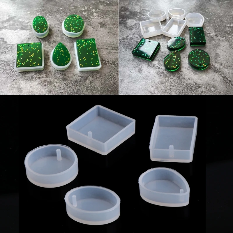 652F Epoxy Mold Silicone Earrings Mold Handmade Fashion Jewelry Geometric Molds for Resin Jewelry Making Pendant Craft