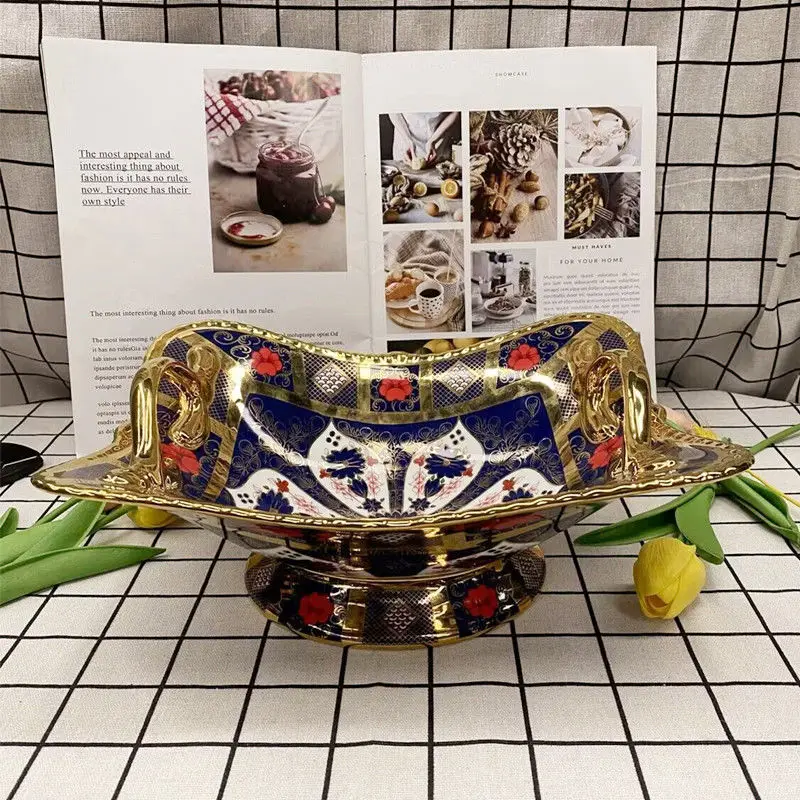 High-end high-end ceramic fruit plate, dried fruit plate, light luxury household ornament
