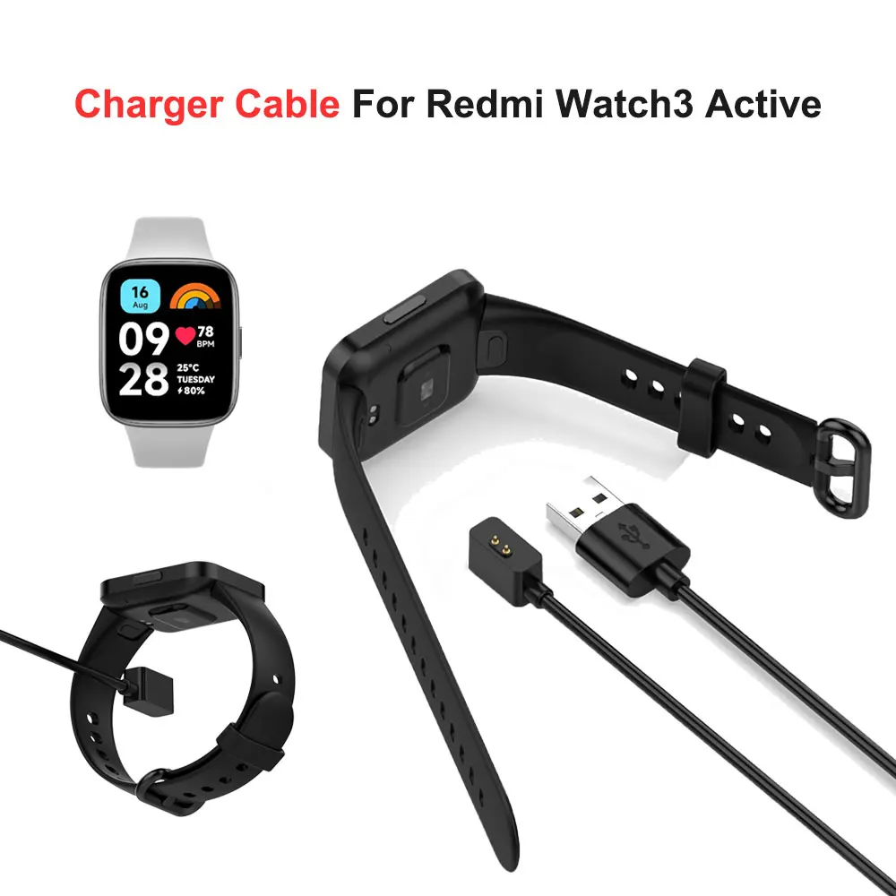 100cm USB Charging Cable For Redmi Watch3 Active SmartWatch Accessories Replacement Magnetic Charger Cable For Redmi Watch 3 Act