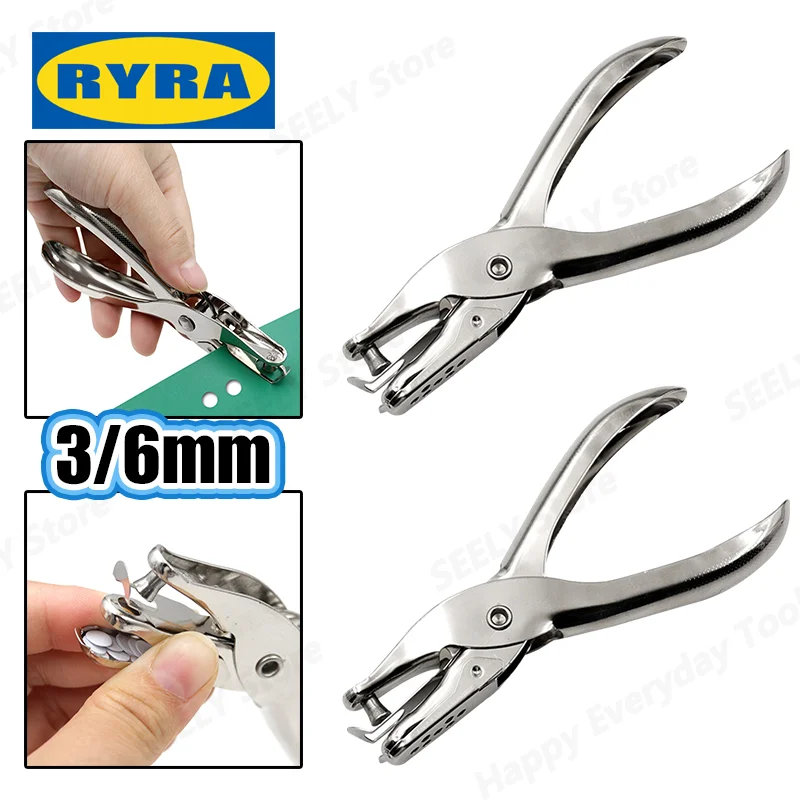 3mm 6mm Pore Diameter Punch Pliers Metal Paper Punch Circle Single Hole Punches Cutter Tools DIY Scrapbooking Border Punches