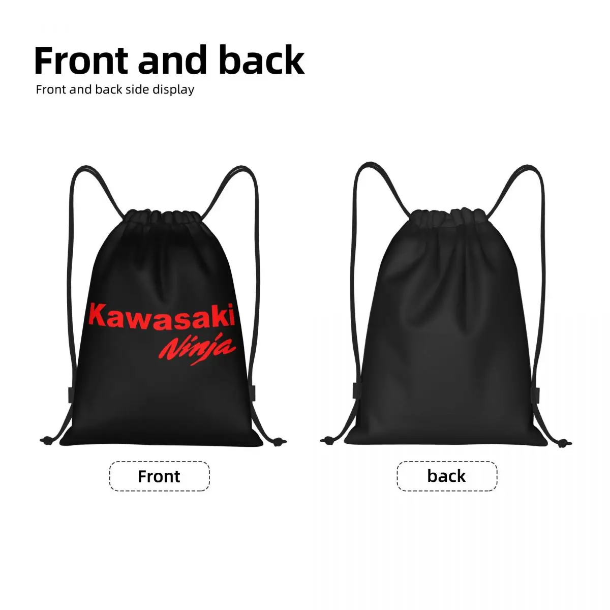 Custom Sport Racing Motorcycle Kawasakies Drawstring Backpack Bags Women Men Lightweight Gym Sports Sackpack Sacks for Traveling