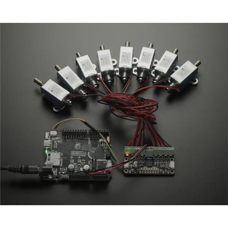 For Adafruit I2C To 8-Channel Solenoid Driver Board 6318-STEMMA QT/Qwiic Angled View Shot Of The MCP23017 8X MOSFET