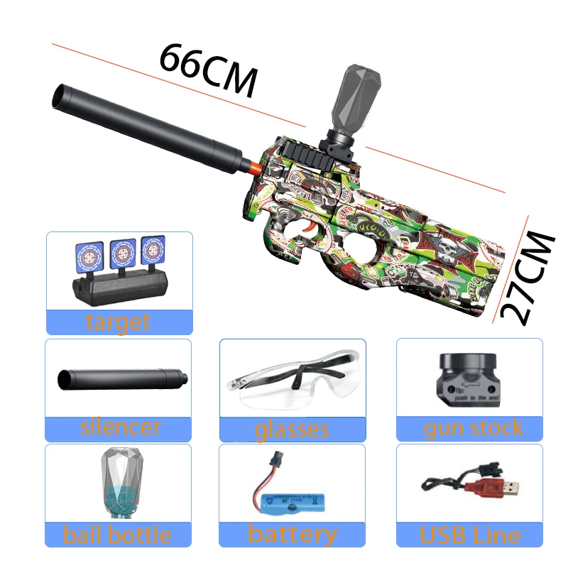 M416 Palla elettrica Blaster Pistola giocattolo AK P90 Pistola Tiro Gioco sportivo Gioco all'aperto ricaricabile ad alta velocità per adulti