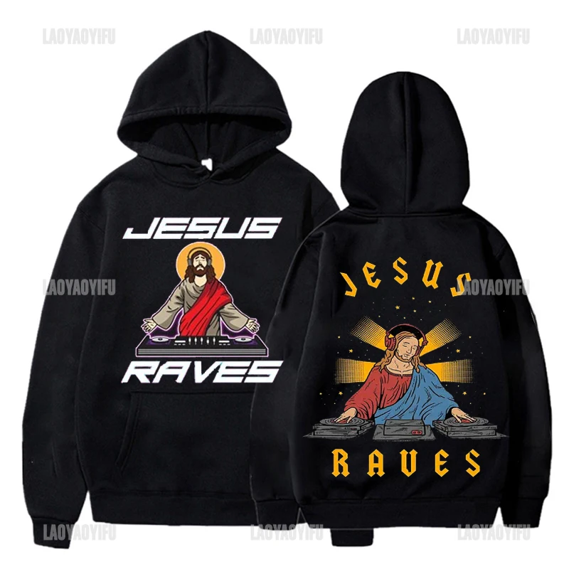 Harajuku Casual Hot Sale Streetwear Vintage  Jesus God Loves Your Hoodie Portrait Unisex Creative Pullover Unique