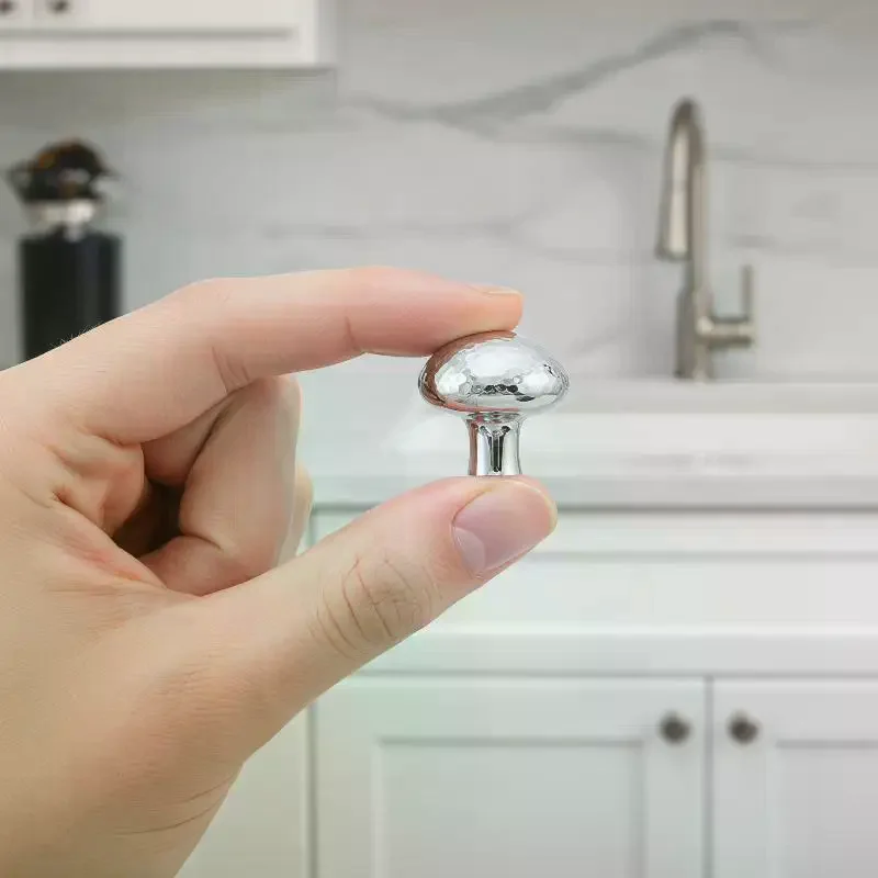 Brass Silver Ball Furniture Pull Handles Hand-forged Hammer Cabinet Handles Door Drawer Knob Kitchen Wardrobe Cupboard Pulls