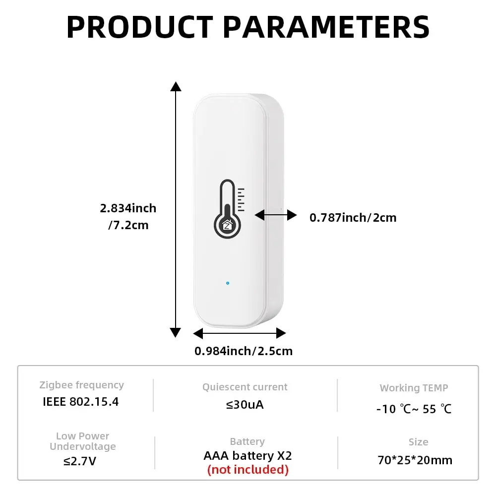 ONENUO Tuya Zigbee Temperature And Humidity Sensor SmartLife APP Hygrometer Controller Monitoring For Alexa Google Home