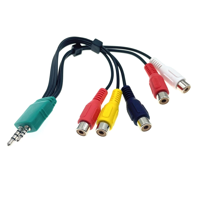 0.15m For Samsung LCD TV AV Component Signal Line (3.5mm+2.5mm) to 5 (3+2) RCA Video Line Dual Head AV