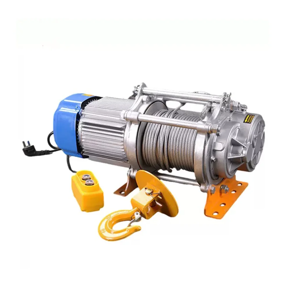 High Quality New Remote Control Steel Shell Electric Winch 1 Ton Wire Rope Electric Hoist for Lifting Goods