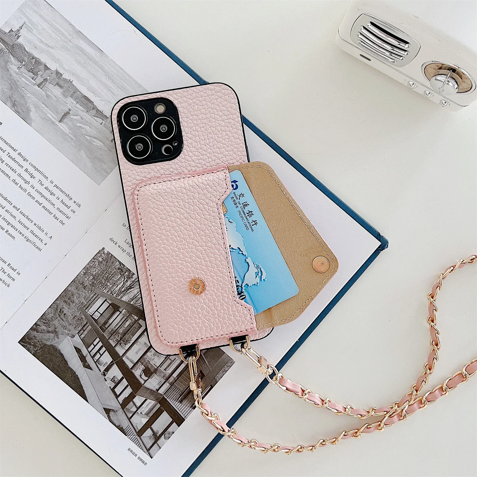 Lanyard Crossbody Wallet Phone Case for IPhone 17 Air 16 15 14 13 12 11 Pro Max XR XS 8 7 Card Holder Chain Strap Cord Bag Cover