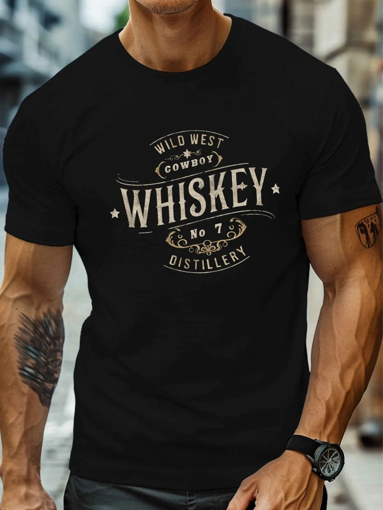 100% Pure Cotton Summer Men's Short Sleeved T-Shirt, a Must-Have for Wild Denim Adventure and Trendy Exploration, as a Gift