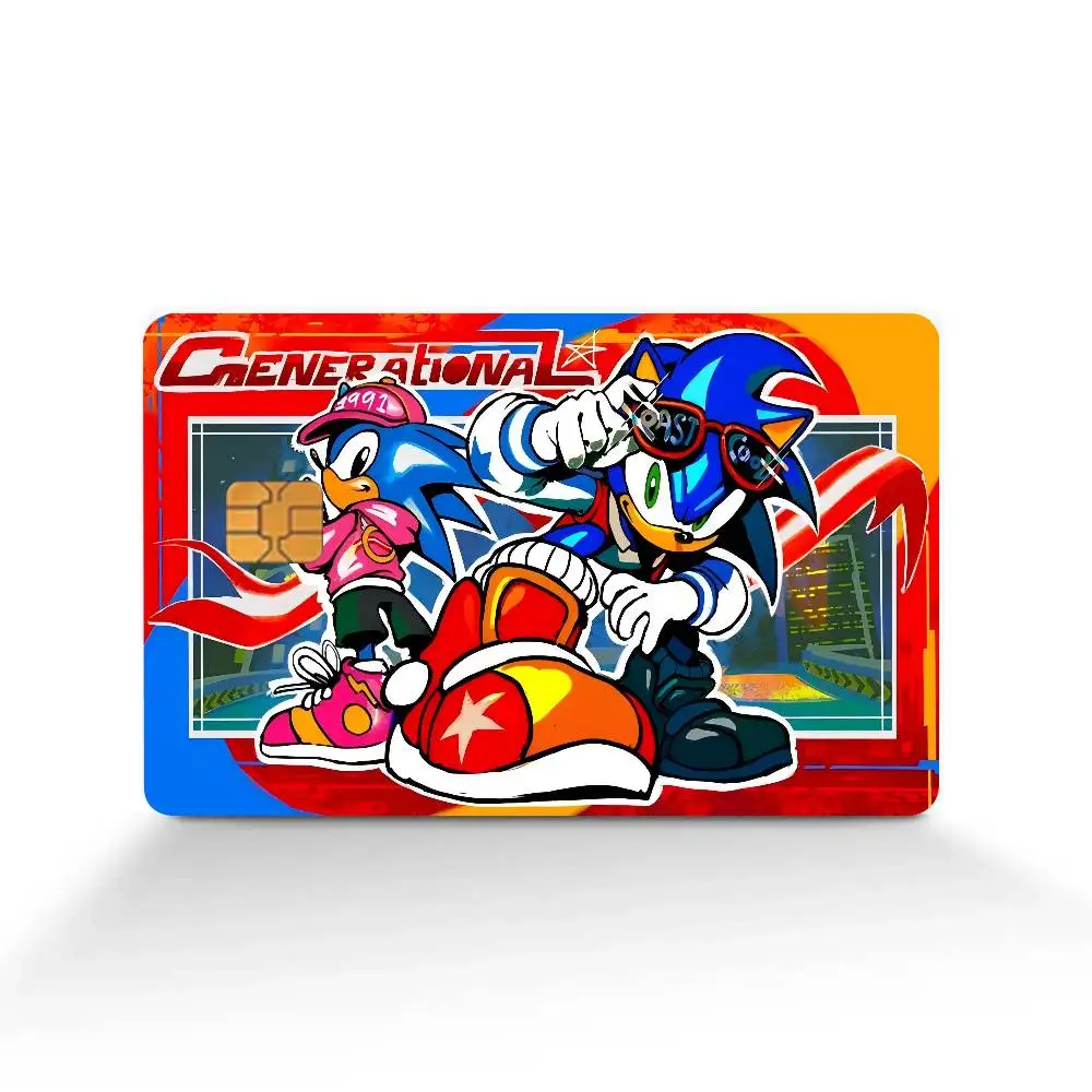 ملصقات جلدية لبطاقة الائتمان S-sonic الزرقاء بدون بقايا لاصقة مقاومة للماء لبطاقة الائتمان VISA لبطاقة الوصول إلى مترو الأنفاق #6