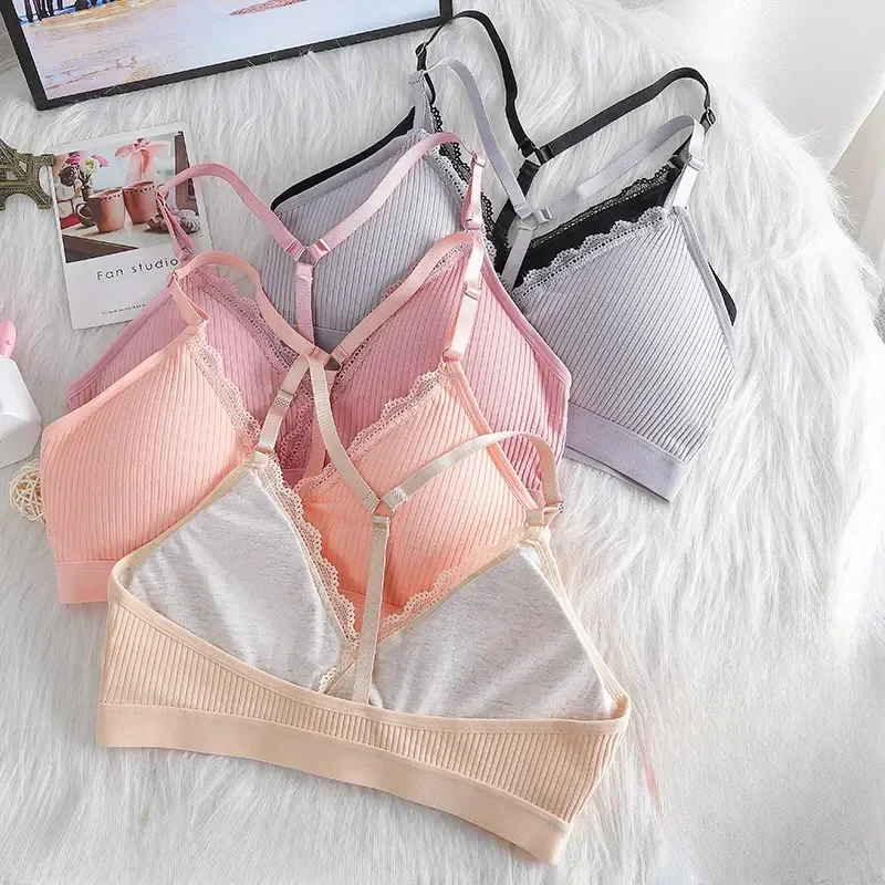 Bra Padded Ssiere Sexy Underwear Intimates Lette Top Female Women Tank Lingerie Cotton Crop Backless Nursing Lace