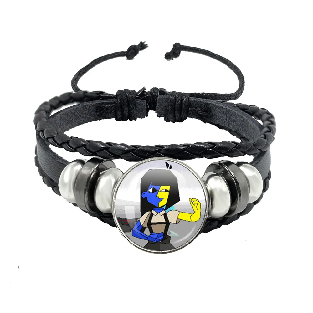 GAME ENA Dream BBQ Multilayer Leather Bracelet Glass Handmade Bangles Jewelry Gift Abstract Girl Ena Cosplay Props Fans Gift
