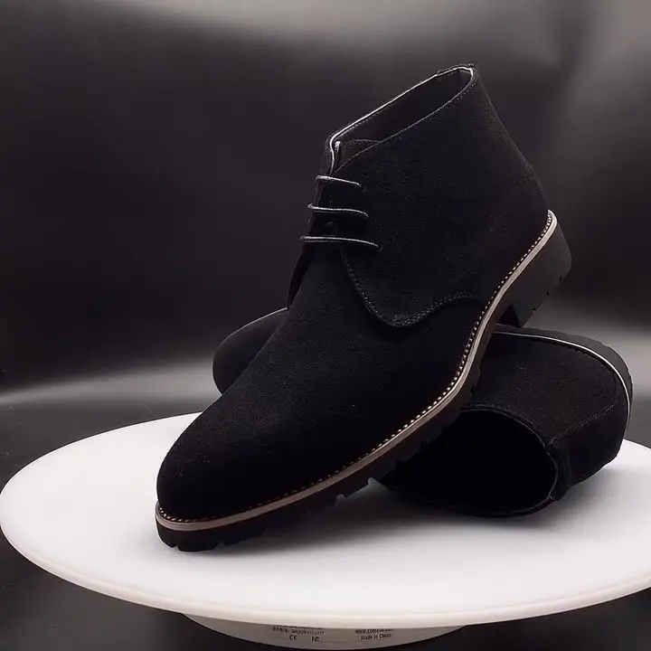 

Men Boots Quality Suede Leather Casual Boots Classic Lace Up Ankle Boot Fashion Business Dress Boots for Men Non Slip Flat Botas