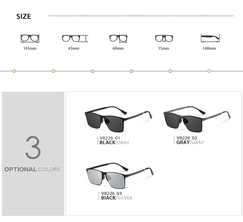 VEITHDIA männer Sonnenbrille Angeln Polarisierte UV400 Nylon Objektiv Im Freien Fahren Brillen Edelstahl Sonnenbrille Für Männliche V8226 – Detail 7