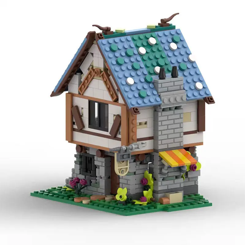 وصول جديد، متوفر في المخزون MOC-239963، 713 قطعة من مكعبات بناء الجسيمات الصغيرة، الهندسة المعمارية في العصور الوسطى، لعبة نموذج قلعة الحداد. #5