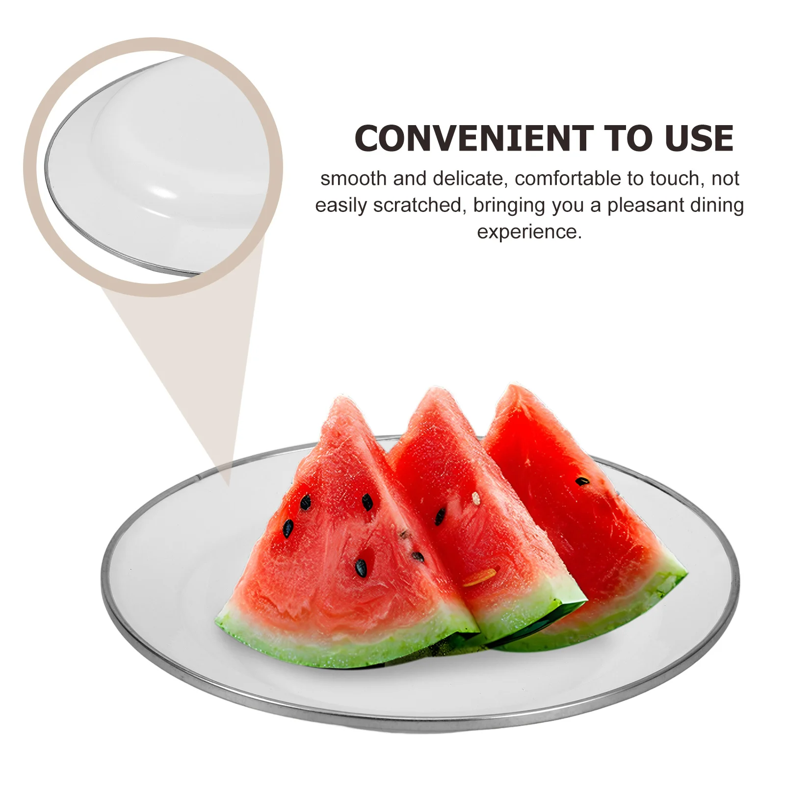 

4Pcs Enamel Plates Vintage Rustic Style Decorative Snack Serving Dish Fruit Vegetable Food Tray for Home Kitchen Party