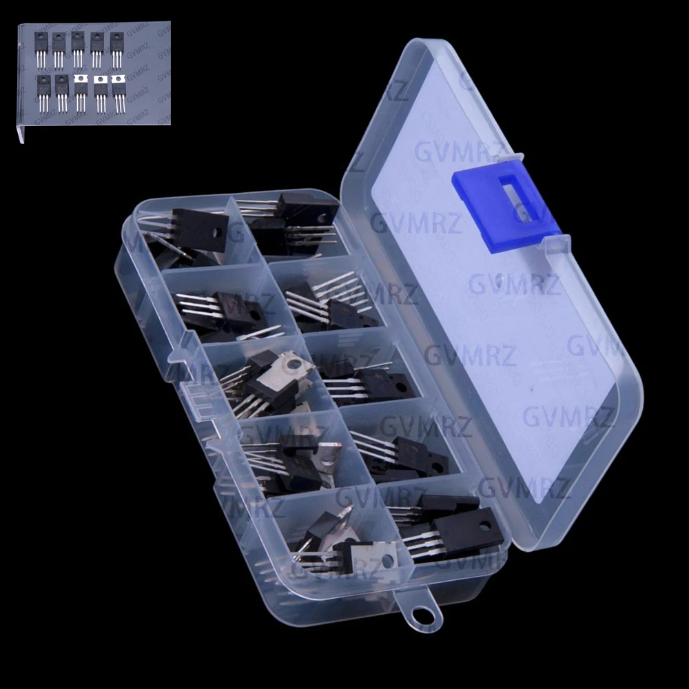 10Values ​​50PCS 13003 MBR20100 75NF75 2N60 4N60 5N60 8N60 10N60 12N60 Field Effect Transistor Package TO-220 20N60
