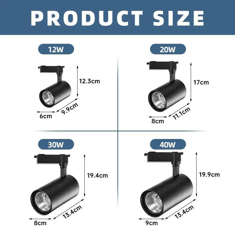 Imagem -04 - Dimmable Led Rail Lighting Grupo Cob Track Lighting Loja e Luminárias de Cozinha 12 w 20 w 30 w 40w 220v