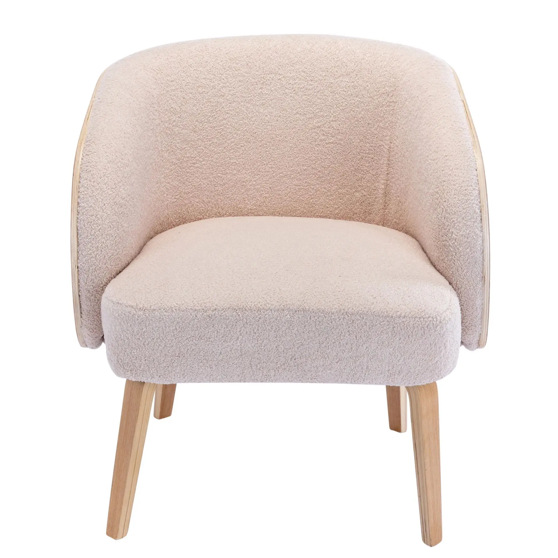 Lamb-hair Acent Chair Upholstered Living Room Chair Bedroom Chair Bentwood Sofa Chair Backrest Make-up Nail Chair Furniture