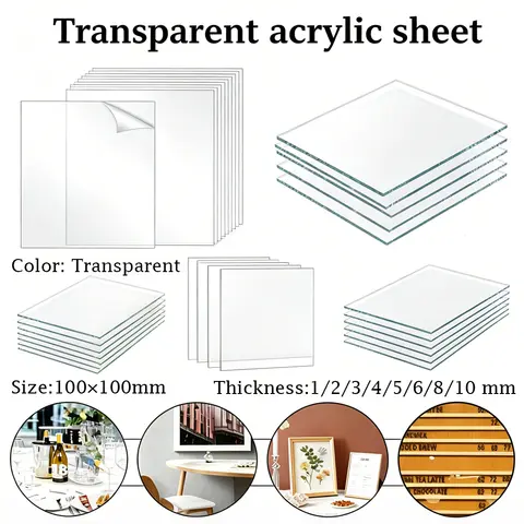 1Pcs 1-10mm Clear Acrylic Sheet, Perspex Glass Panel for Las Cutting, Model Making, Signs & DIY Fabrication Projects