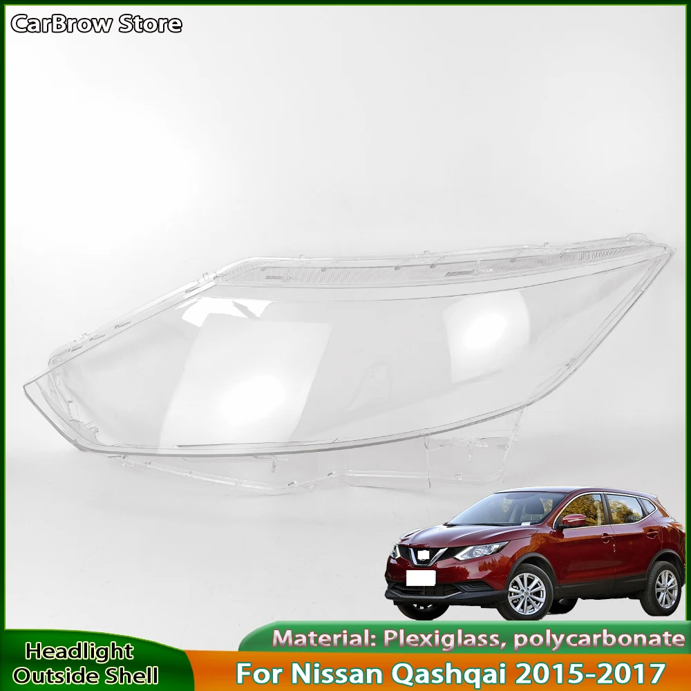 For Nissan Qashqai 2015 2016 2017 Front Headlamp Cover Transparent Lampshades Lamp Shell Masks Headlight Shade Lens Plexiglass
