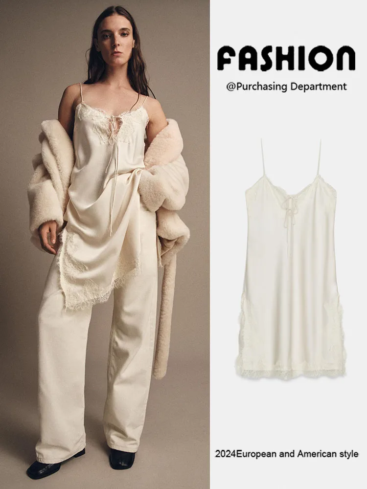 

Faionable Lace Svel Dr New Arrival Autumn Season Women's Clothing Ele Versatile Strapl Gown Treetting