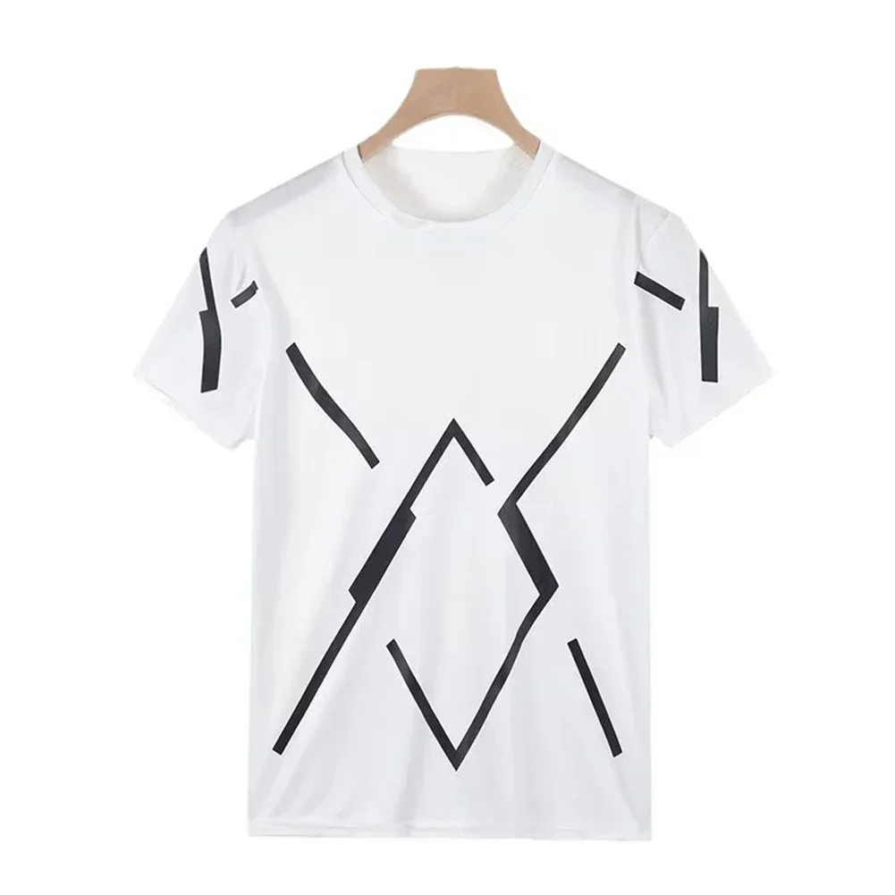 

Fitness Training Outdoor Activities 2XL Gray Striped Short Sleeve Breathable Quick Dry Shirts Loose Men Comfortable Wear