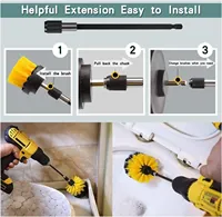 2025 New 5Pcs Drill Brush Attachment Set In Power Scrubber Brush With Drill Scrub Brush For Carpet Glass Car Tires Cleaning Show