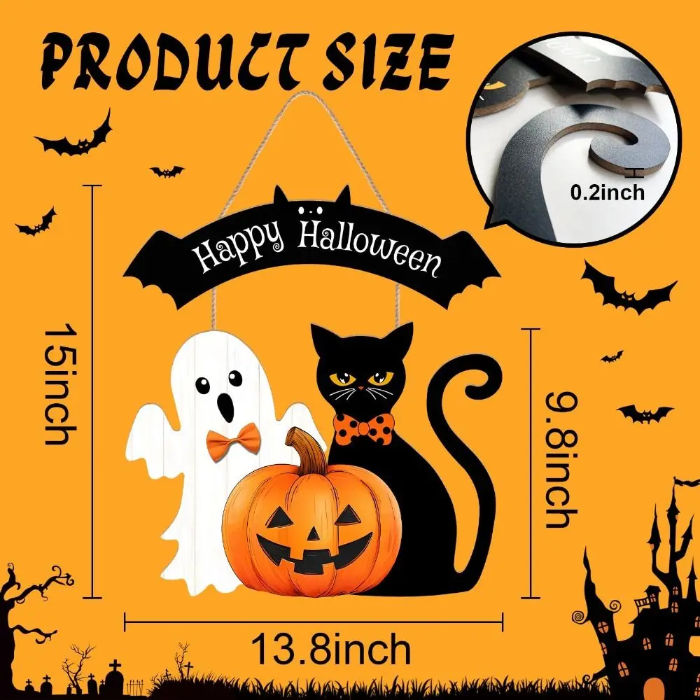 جديد سعيد هالوين الباب شنقا قلادة خشبية DIY الباب اكاليل اليقطين الرعب حزب الدعائم ديكور المنزل