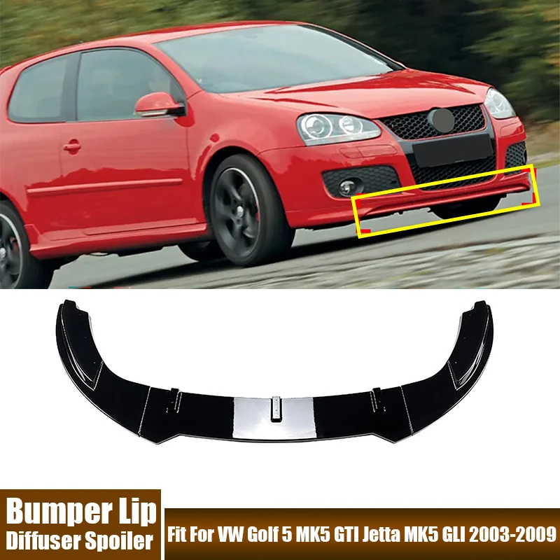 Car Accessories Front Bumper Lip Diffuser Spoiler Kit Modified Trim Cover For Volkswagen Golf 5 MK5 GTI Jetta MK5 GLI 2003-2009