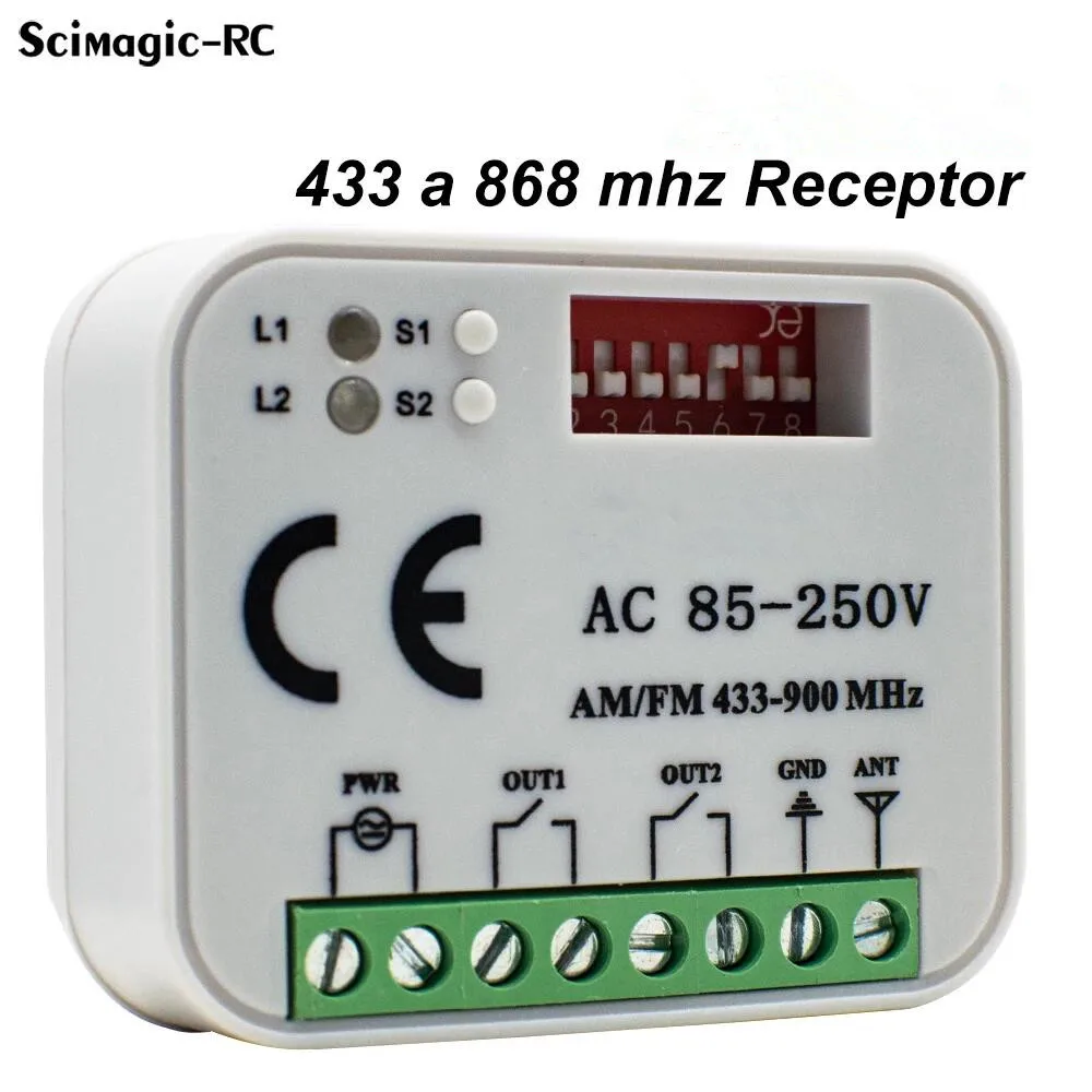 Remote Control Switch Receiver 300-868MHz 433MHz Receiver Universal 9-30V 220V For Garage Door Control Garage Command