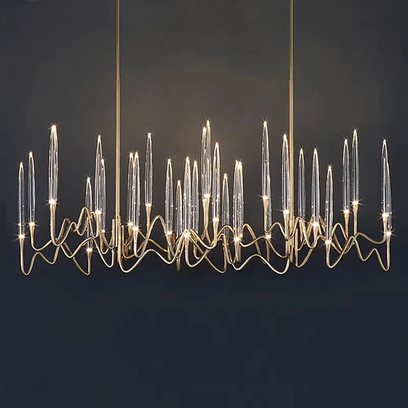 Imagem -05 - Nordic Gold Chandelier For Living Room Candle Chandeliers Crystal Lamp Villa Designer Sala de Jantar