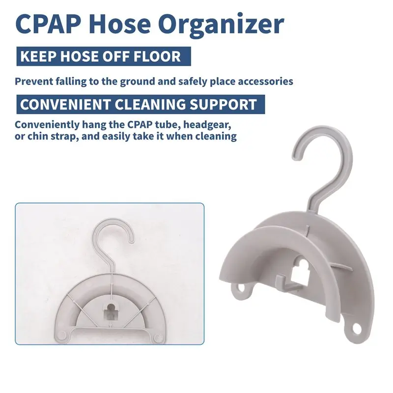 Beauty Hose Hanger With Hook Hanger And Suction Cup White Plastic For Drying After Cleaning Sleep And Breathing Machine Parts