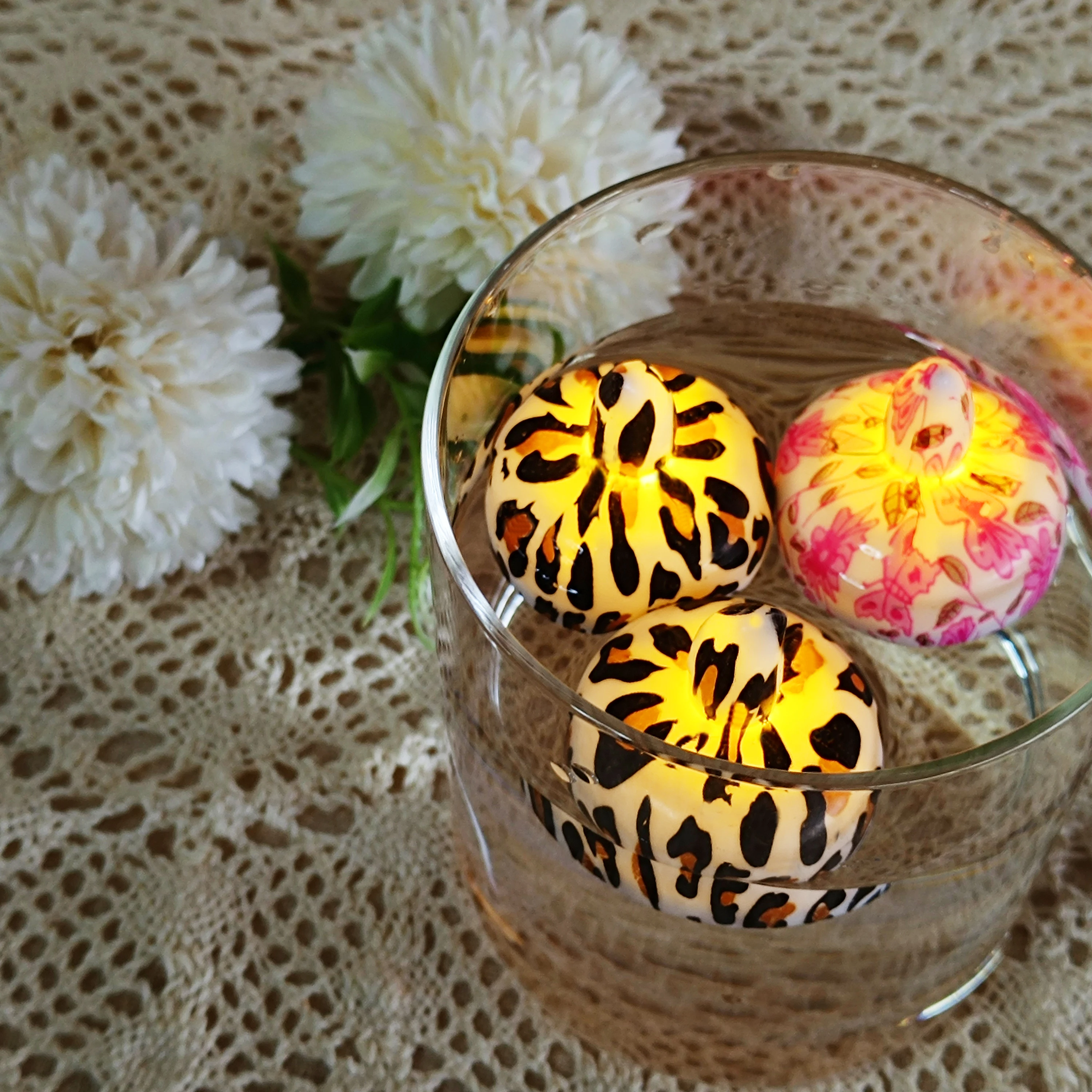 12 шт. беспламенные свечи с леопардовым принтом, светодиодные плавающие чайные свечи оптом, декор для свадьбы, вечеринки, центральной части, бассейна, Chri