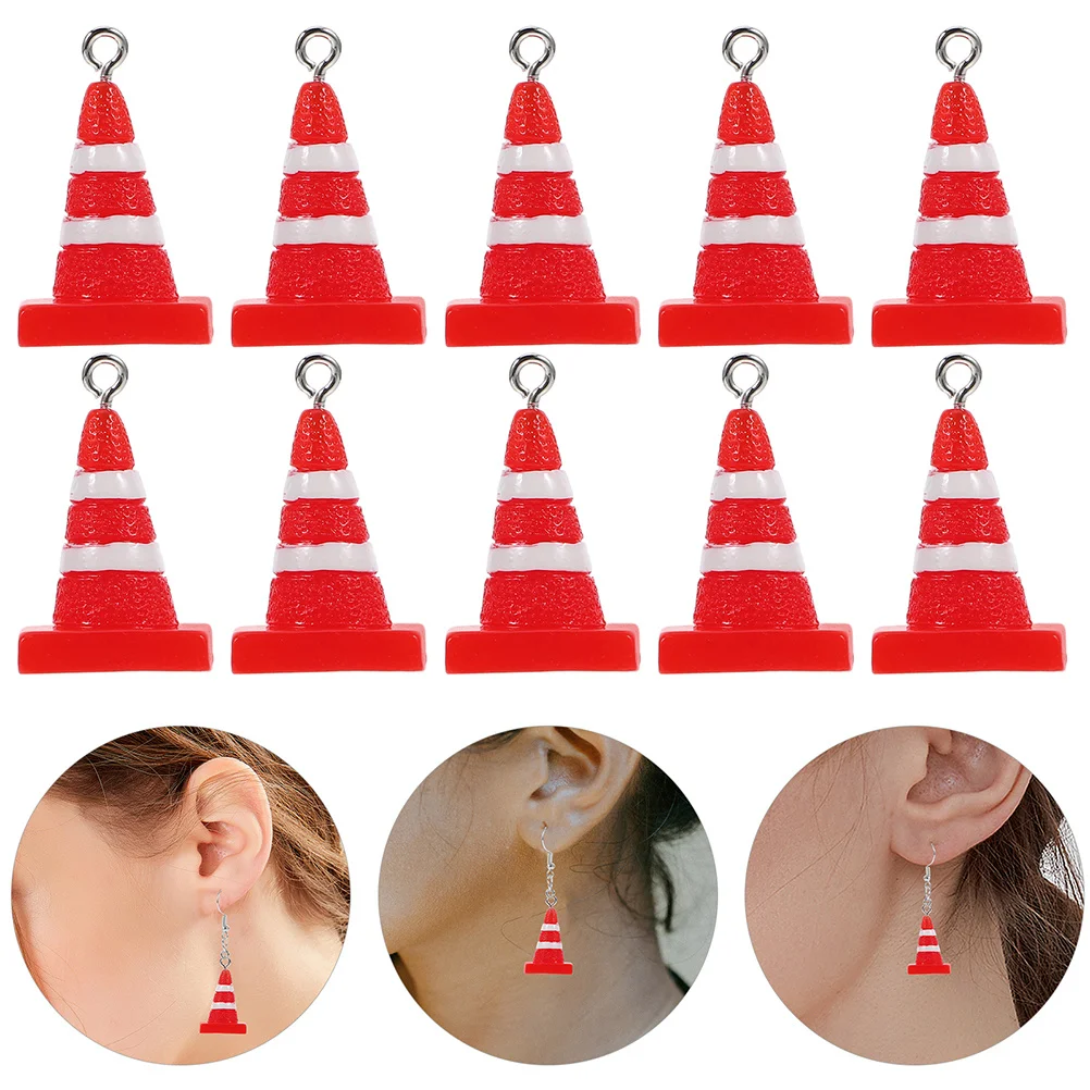 

20Pcs 3D Resin Traffic Cone Pendants Cute Mini Traffic Cones Charms for Necklace Earrings DIY Craft Photo Props Construction