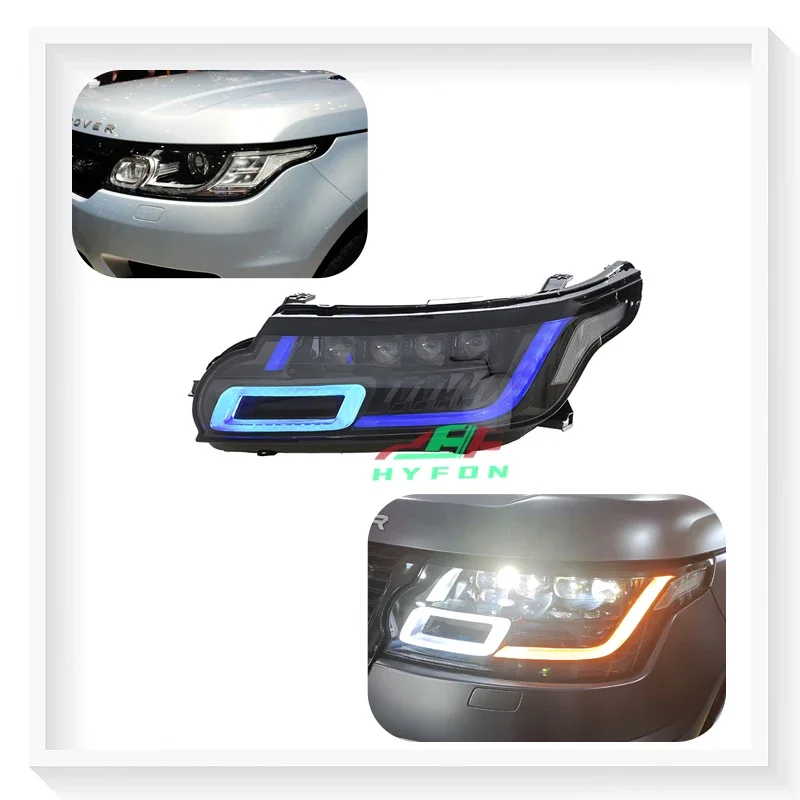 For Range Rover Sport 2014-2017 Upgrade L494 Four Eyes Lens Matrix LED Headlight Streamlight Steering Plug and Play